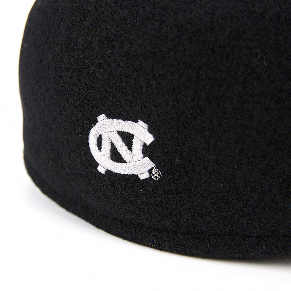 University of Carolina Embroidered Black Wool Beret Hat