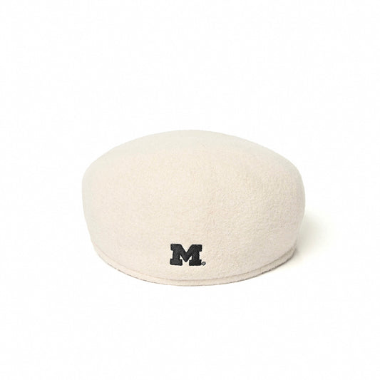 University of Michigan Cream Wool Beret