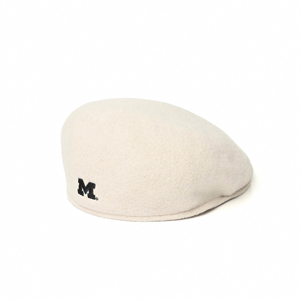 University of Michigan Cream Wool Beret